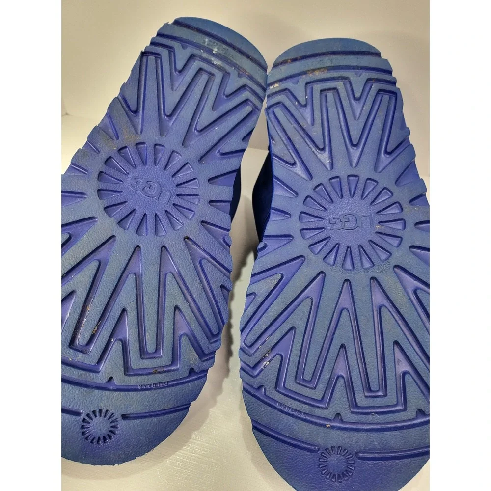 UGG Neumel Graphic Band Electric Blue Suede Boots Mens 8 Model 1119392